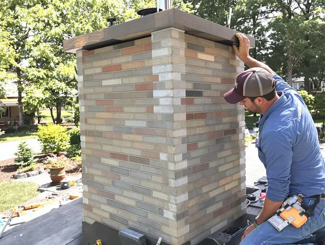 Brandon Chimney Sweep completing a modern chimney remodel in Brandon, FL