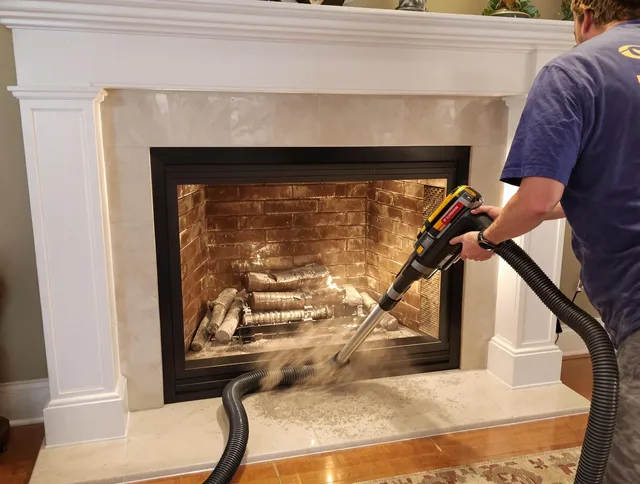 Fireplace cleaning performed by Brandon Chimney Sweep in Brandon, FL