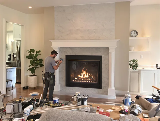 Newly installed fireplace by Brandon Chimney Sweep in Brandon, FL