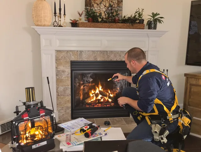 Safety-focused fireplace inspection by Brandon Chimney Sweep in Brandon, FL